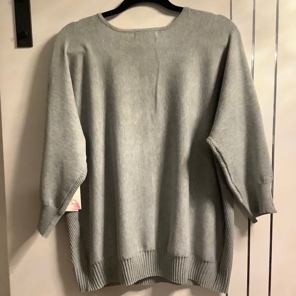 🌟Host PickPlus Size Peyton Primrose 1X Soft Grey Sparkly Textured Pullover - Picture 4 of 10